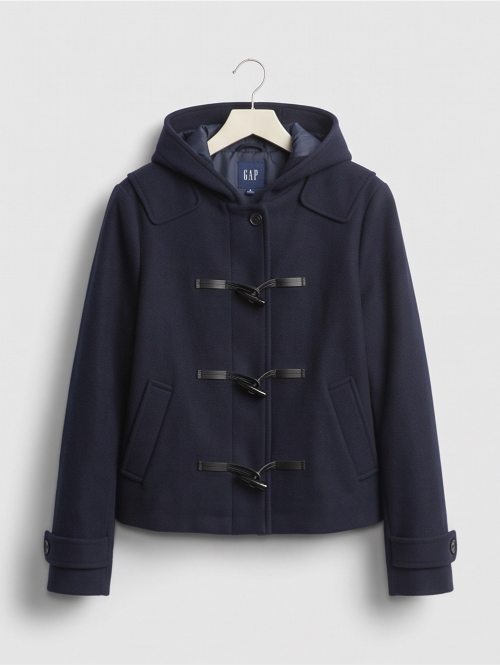 GAP Women's Navy Hooded Toggle Pea Coat